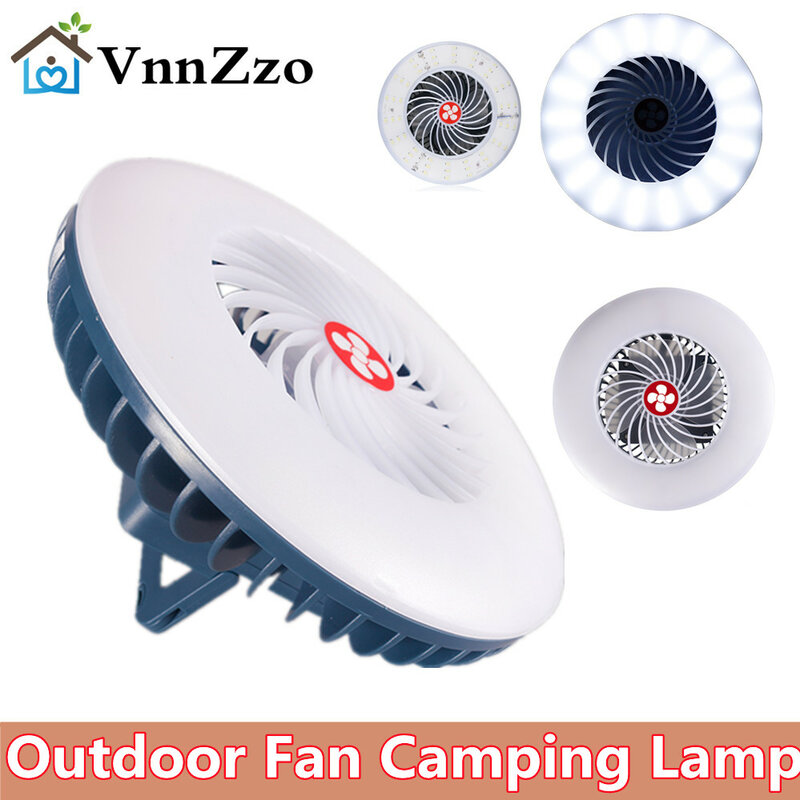 Lanterna da campeggio sospesa strumento di illuminazione per esterni con ventilatore a batteria pesca impermeabile ABS tenda di emergenza portatile