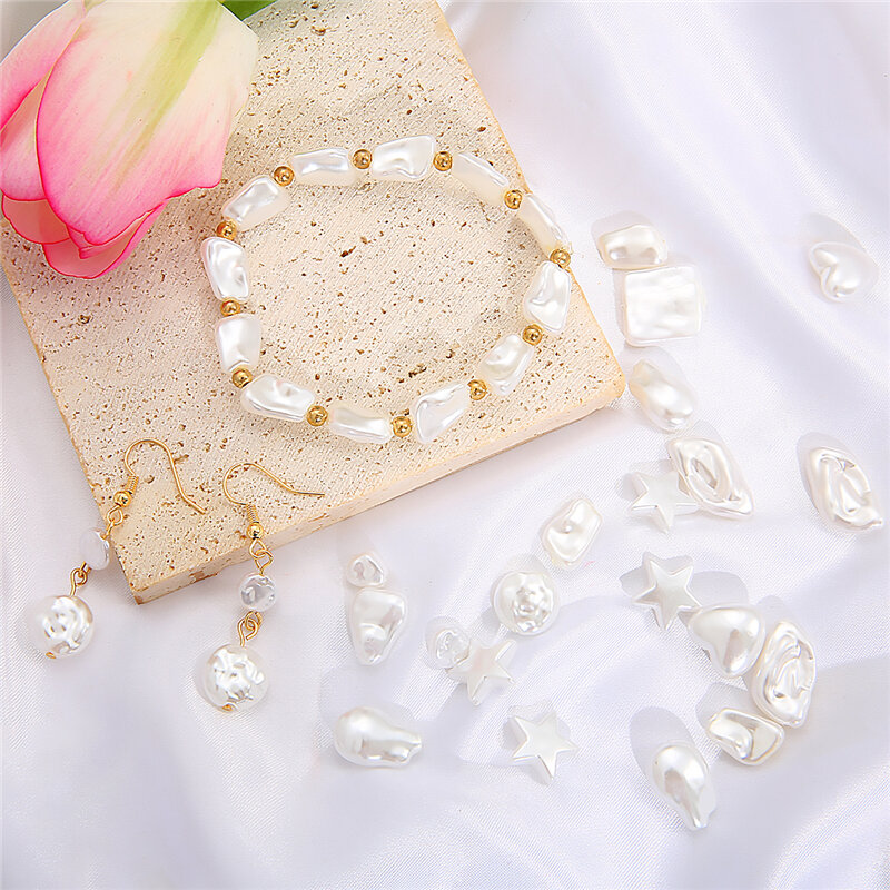 Irregular ABS Imitation Pearls Beads Acrylic Loose Beads for Jewelry Making DIY Necklace Earrings Hairclip Bracelet Necklace