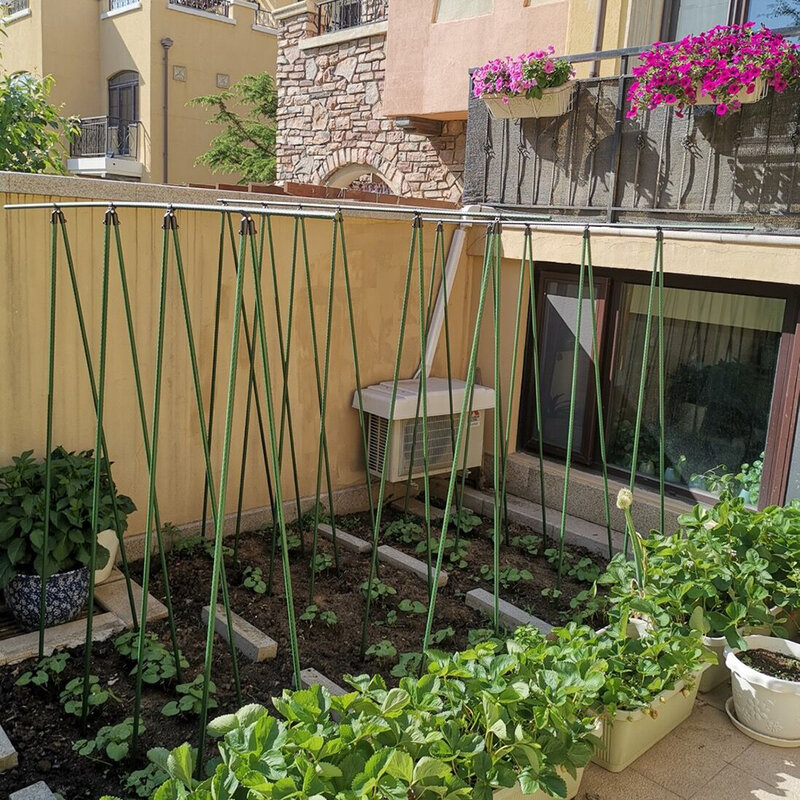 6 pièces/lot attaches de jardinage en plastique Joint Support accessoires fleur Support pour escalade vignes plantes Angle réglable