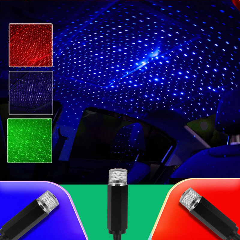 Романтический переносной USB-светильник для проекции крыши автомобиля, 5 В, Ночной светильник со звездами, регулируемый светодиодный атмосферный светильник с галактикой, декоративный потолочный светильник для интерьера