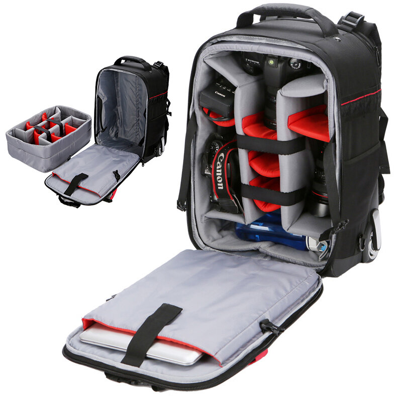 Vnelstyle profesjonalna lustrzanka cyfrowa walizka torba zdjęcie wideo aparat cyfrowy bagaż wózek podróżny plecak na kółkach