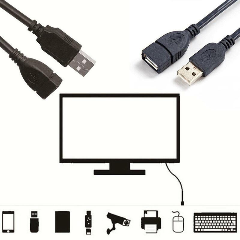 Cable de extensión USB 2,0 de 1M, conector macho a hembra, Cable de sincronización de datos, adaptador para disco duro, tableta y PC