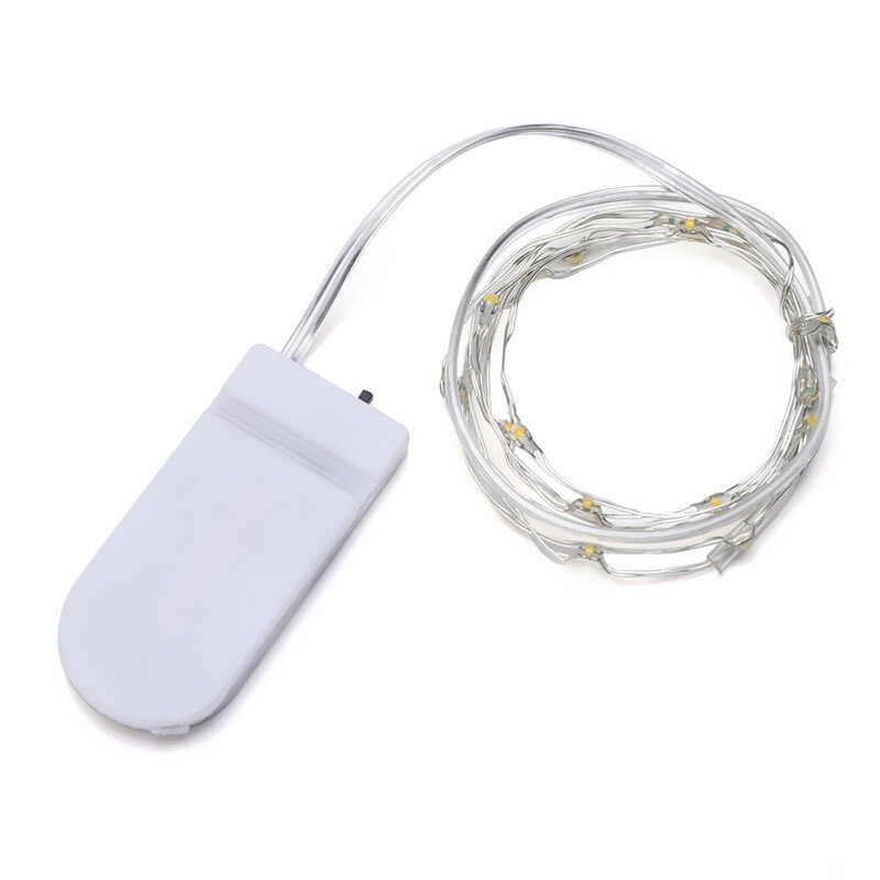 Led luz de fadas 2m 20 string luz fio cobre à prova dwaterproof água alimentado por bateria cr2032 para guirlanda decoração do casamento natal