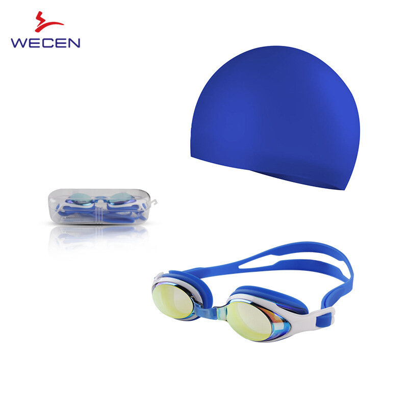 Galvanoplastia anti-nevoeiro impermeável colorido lente óculos de natação hd adulto customizável