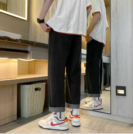 جديد لعام 2021 بنطال جينز رجالي من قماش الدنيم الأكثر مبيعاً ملابس غير رسمية يابانية جينز فضفاض للرجال