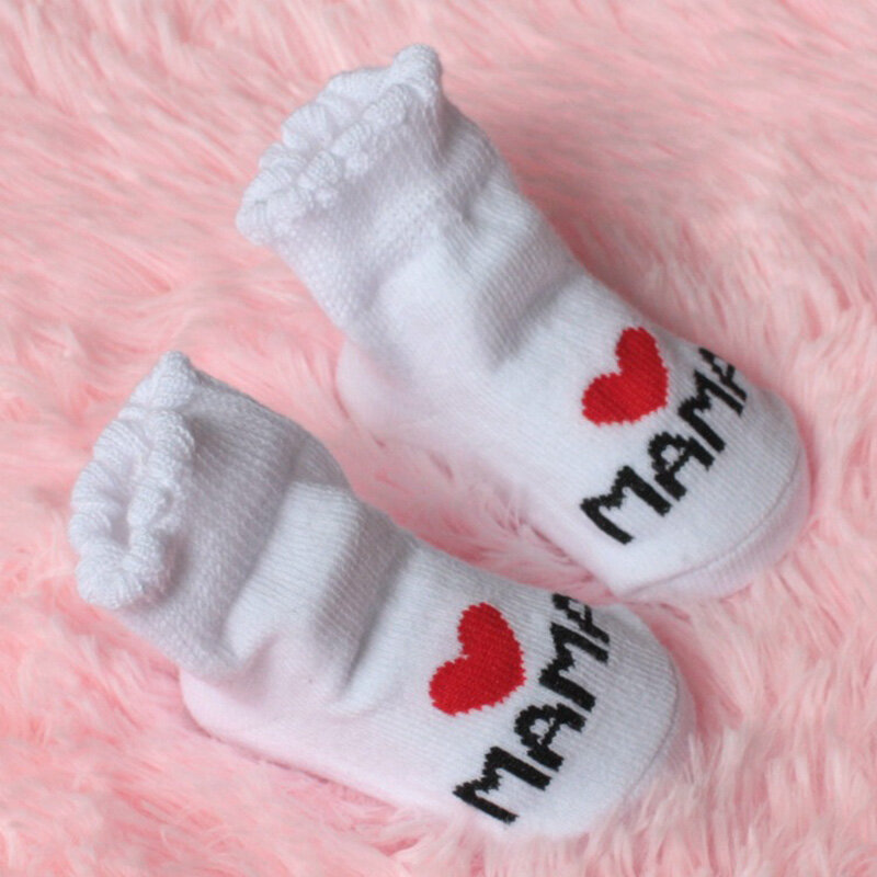 Pudcoco Brand Baby Socks Newborn Toddler Infant Kids Stripe Cotton Love Mama Papa Socks Girls Boys Cheap Stuff  Sock 0~6 Months