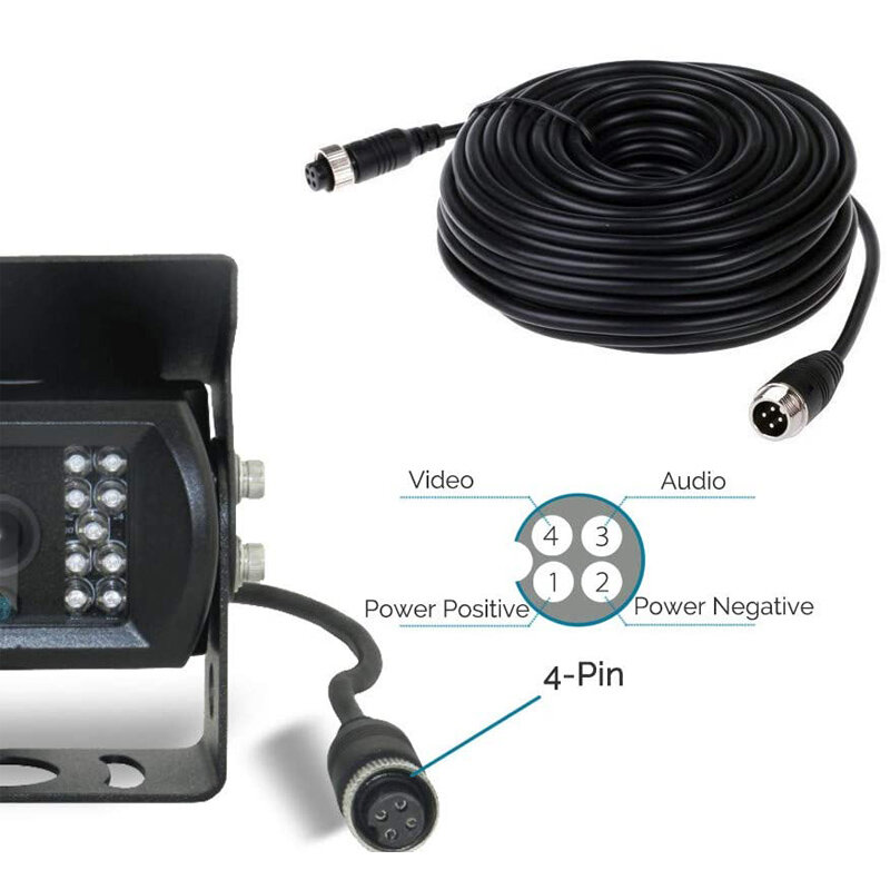4Pin Удлинительный кабель 5 м/10 м, автомобильный авиационный кабель, резервная камера, провод питания для видеонаблюдения, для систем видеонаблюдения, грузовиков, автобусов, автомобилей