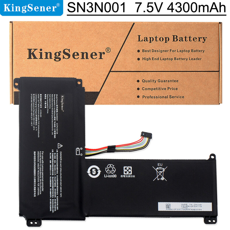 Аккумулятор KingSener 0813007 для ноутбука Lenovo Ideapad 120S 120S-14IAP S130-14IGM 5B10P23779 2ICP4/59/138 SN3N001 7,5 V 32Wh 4140mAh