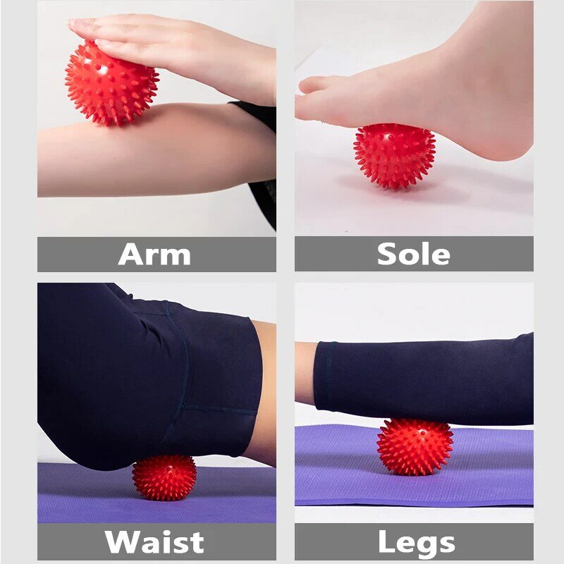 Прочный Массажный мяч с шипами из ПВХ, триггерный мяч для занятий спортом, фитнесом, для рук и ног, для облегчения боли в ступнях, для облегчения фасциита, 9 см, спортивный мяч