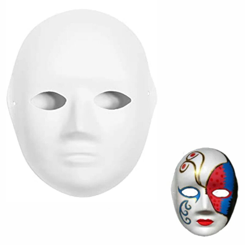Paquete de máscaras de papel Mache, máscara de pintura DIY, máscaras en blanco de Graffiti para disfraz de Halloween, suministros de fiesta de Cosplay, decoración del hogar, 5 paquetes