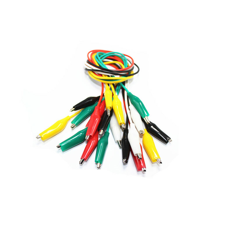 Double-headed alligator clip with wire, test line, repair link line, total length 50CM, a bundle of 10 5 colors