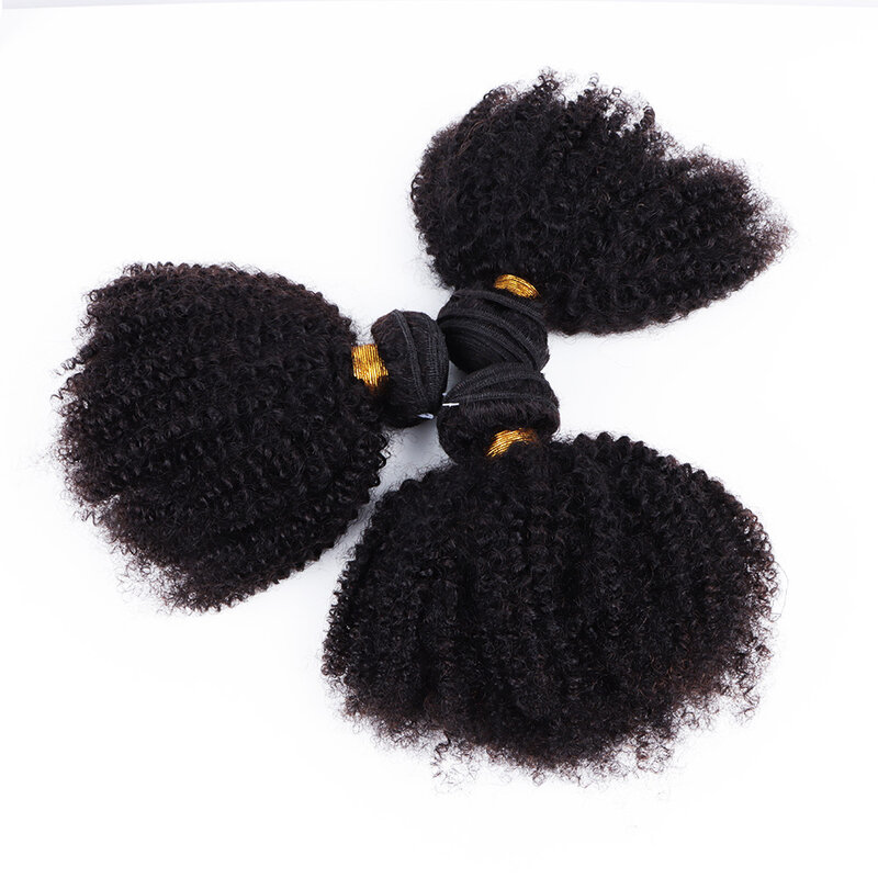 Vasto afro kinky cabelo encaracolado pacotes 100 extensão do cabelo humano remy 8-30 Polegada cor preta natural