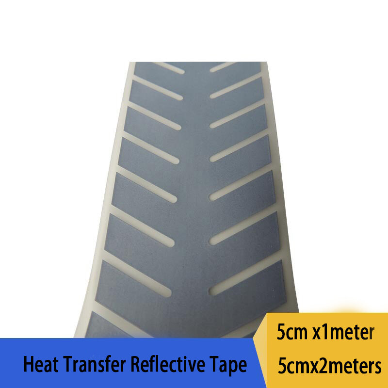5Cm Reflecterende Tape Warmte Overdracht Vinyl Film Hoge Vsibility Strip Helder Zilver Sticker Diy Voor Kleding Met Ijzer