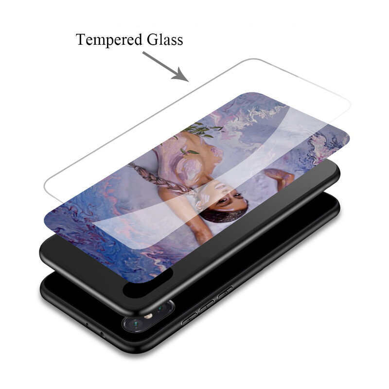 Ariana Grande Tempered Glass Soft Case for Xiaomi Redmi Note 5 6 7 Pro Mi 8 Lite 9 A1 A2 F1 TPU Cover