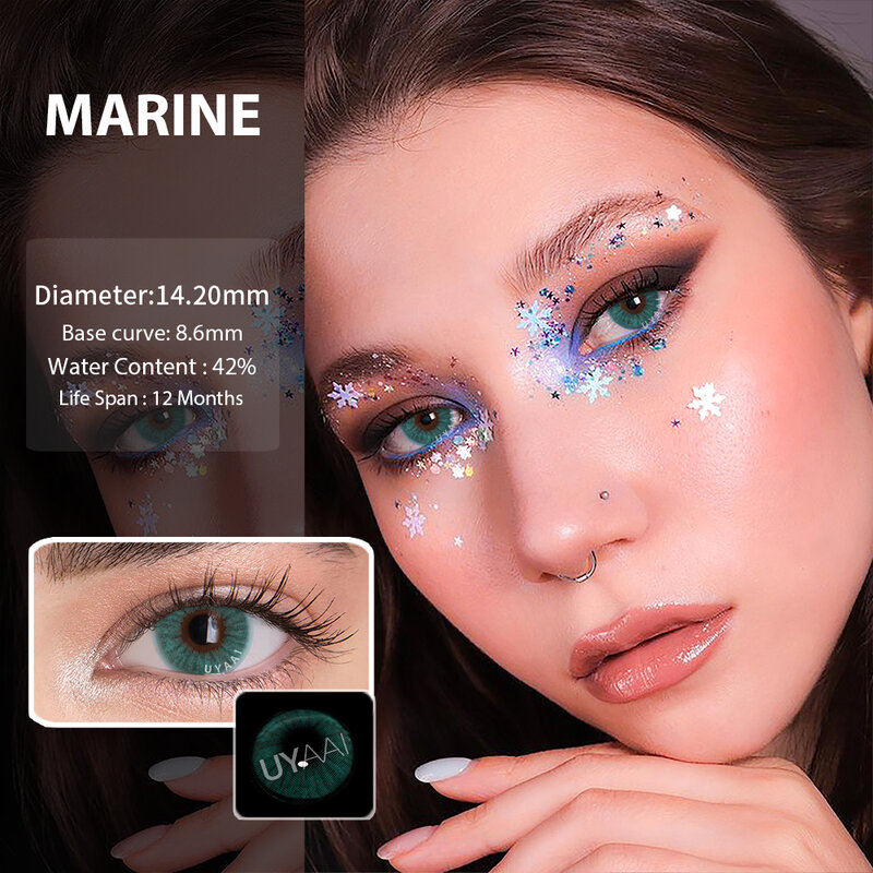 Con Eye Lens tl1 paio UYAAI for Eyes annuale natale Dropship grey Party Marine Beauty Gift Dark Circle lenti per studenti
