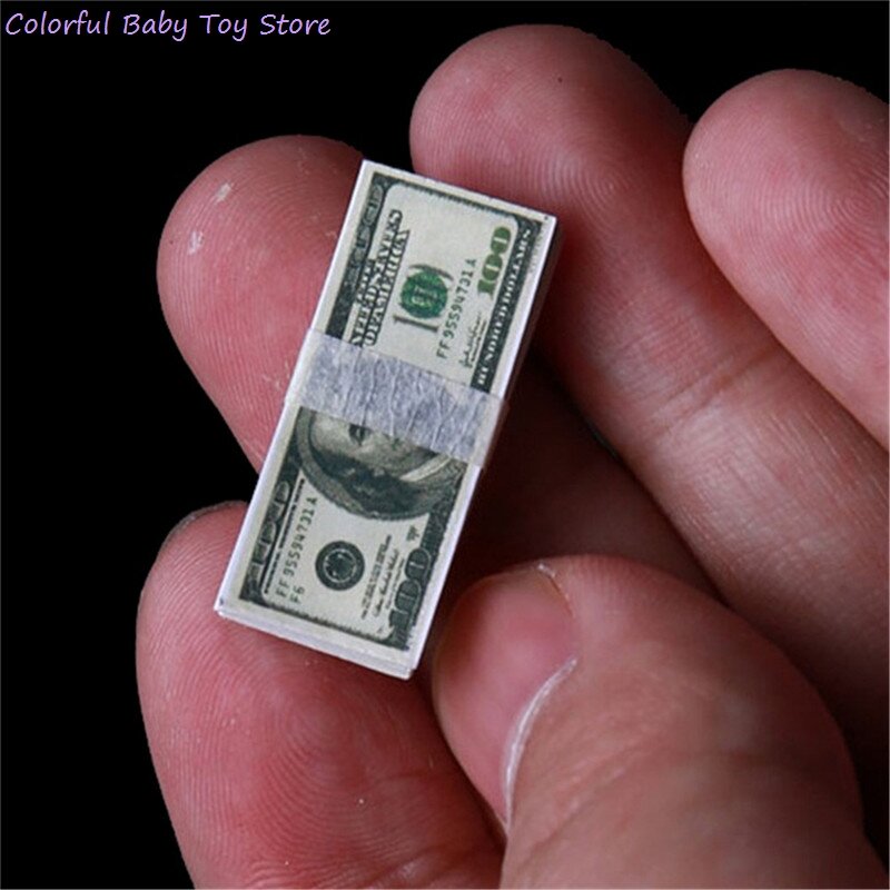 1/12 scala creativa Mini dollari Euro denaro banconote in miniatura giocattoli per bambini regali casa delle bambole accessori in miniatura