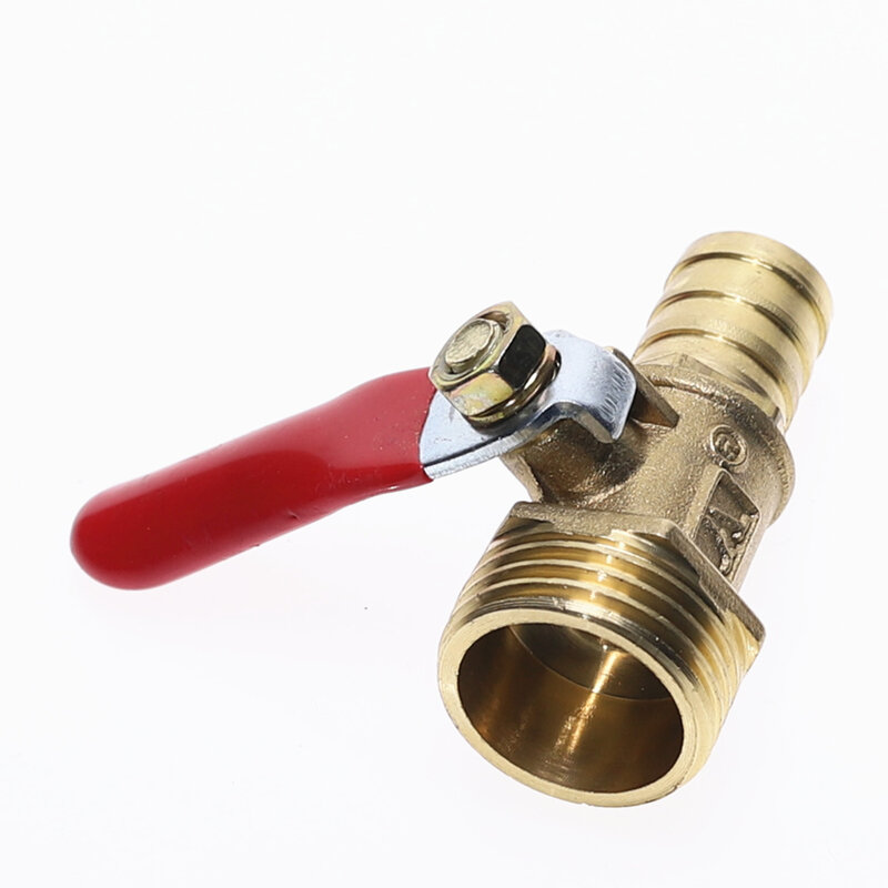 Válvula de bola de 4-12mm, de manguera de lengüeta 1/8 ", 1/2", 1/4 ", Conector de rosca macho, junta de cobre, adaptador de acoplador de ajuste de tubería