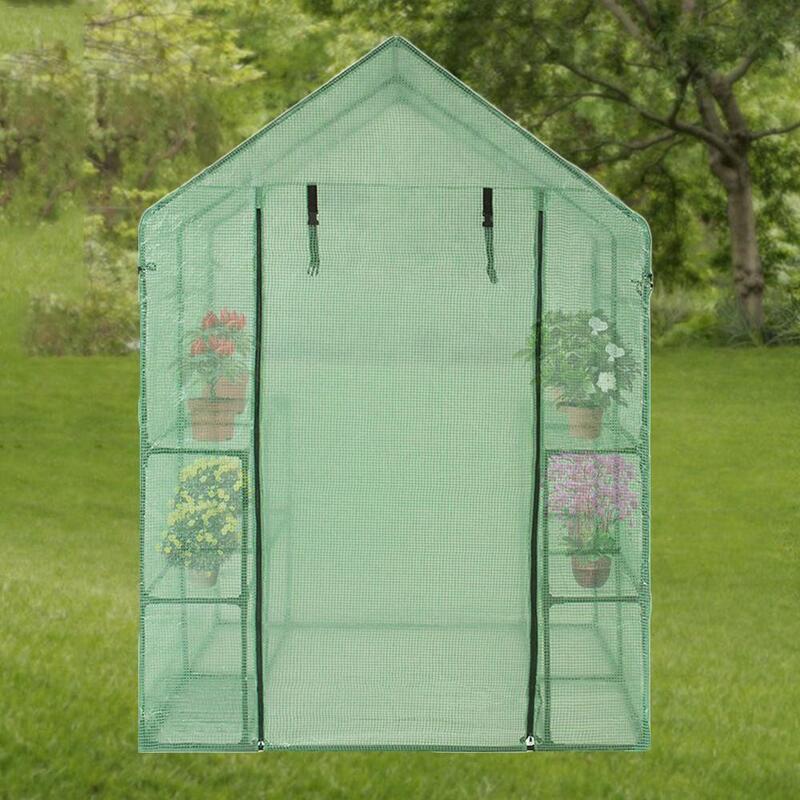Invernadero verde de dos plantas para el hogar, Mini jardín, habitación cálida de PVC para el jardín, 14 3x7 3x19 5cm