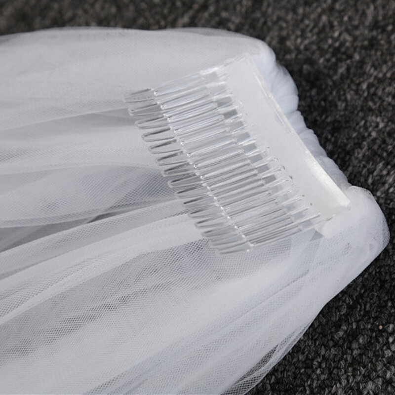 Bridal Long Tailed Veils Multi-Layer with Hair Comb Elegant Exquisite Soft Tulle Bridal Hair Accessories LL@17