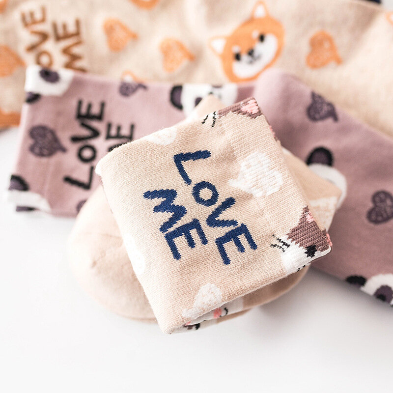 Mode Cartoon Tier Frauen Baumwolle Socken Koreanische Harajuku Kawaii Panda Bär Katze Nette Mädchen Beiläufige Kurze Lustige Socken Großhandel