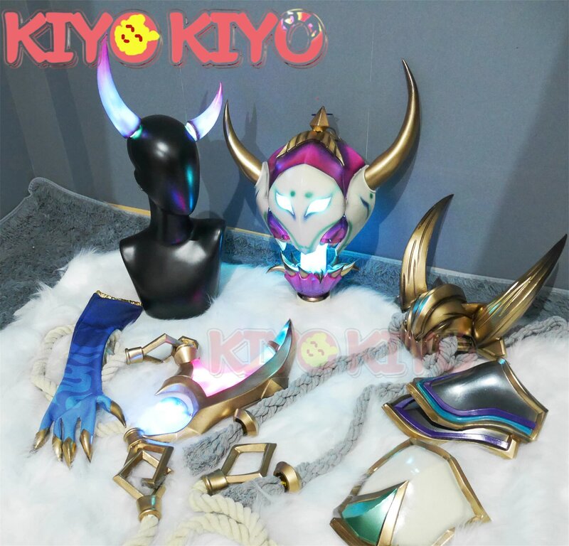 KIYO-KIYO Custom Made/ขนาดเกม LOL Spirit Blossom Thresh คอสเพลย์เครื่องแต่งกายเต็มชุด Props คุณภาพสูง