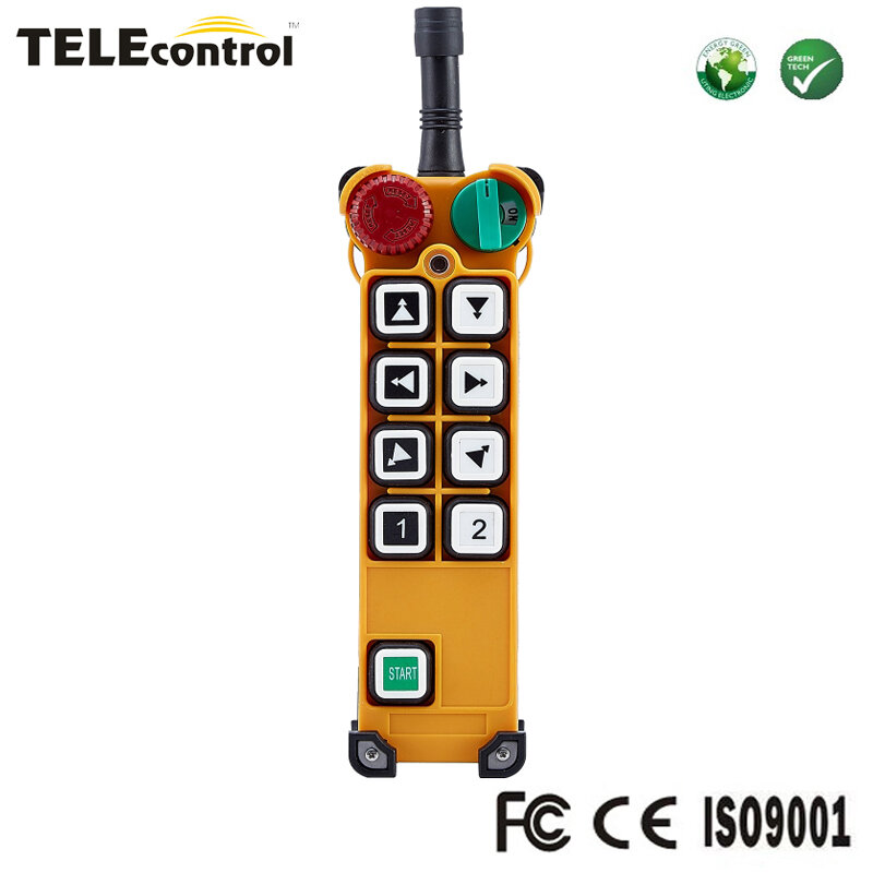 Telecontrol Telecrane compatible 8 channel two- steps pushbuttons radio remote control F24-8D emittters transmitter controller