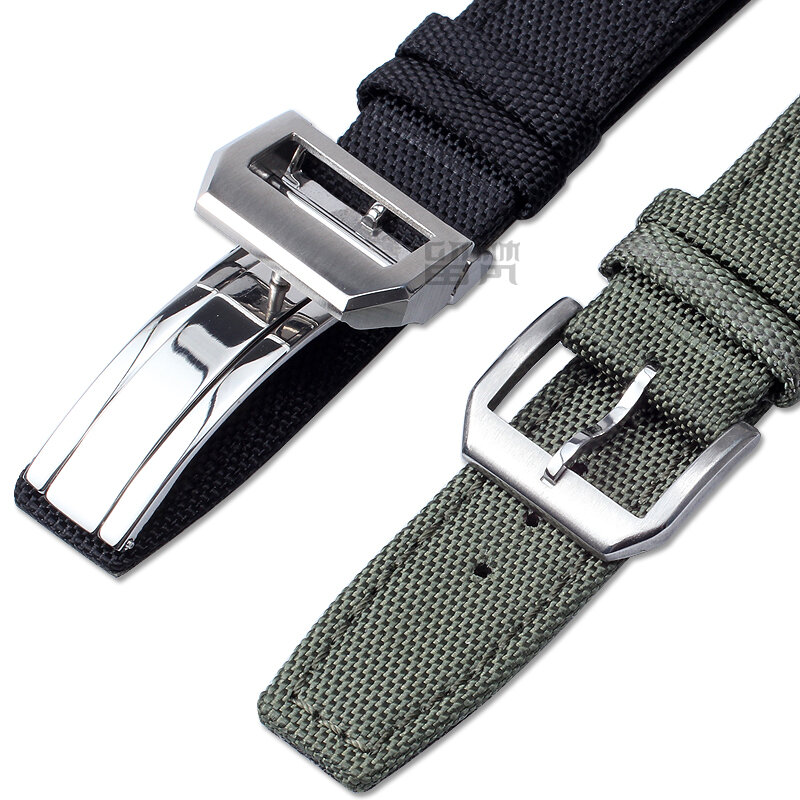 Accessoires en Nylon, noir, vert, bleu, 20MM, 21MM, 22mm, adapté au pilote IWC, chronographe portugais, bracelets de montre