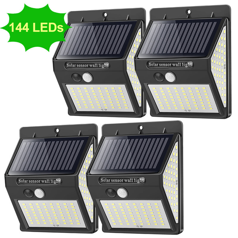 야외 조명 100 LED 태양 벽 빛 방수 야외 램프 PIR 모션 센서와 LED 외부 빛 거리