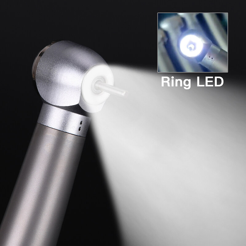 Pieza de mano de alta velocidad con anillo LED sin sombras para generador eléctrico Dental, cabezal estándar, botón pulsador, rodamiento de cerámica