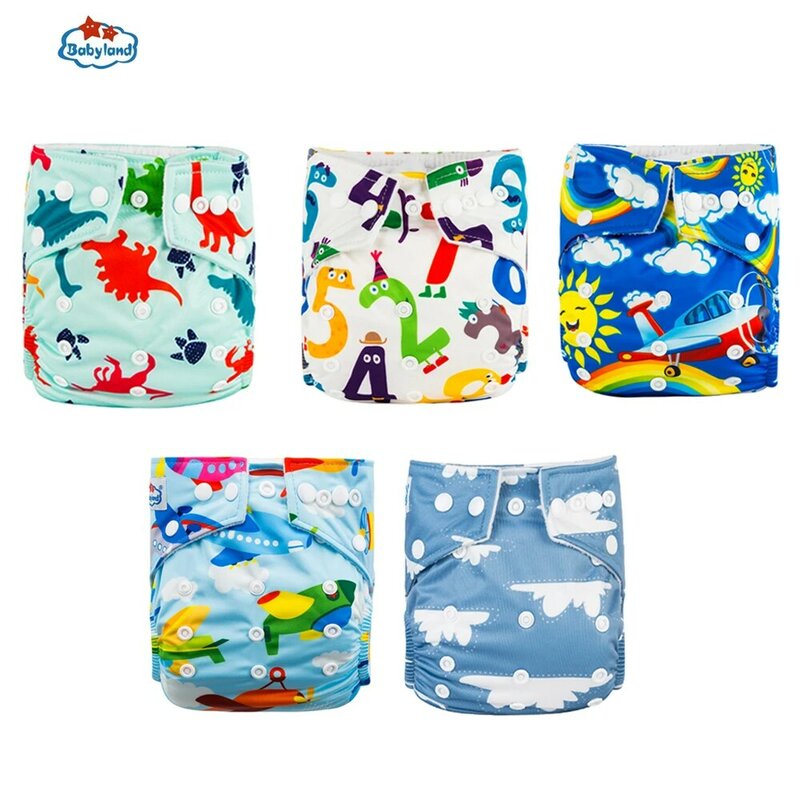 Fralda guin ogica-Couches lavables pour bébé, lot de 5 pièces, couche-culotte de bonne qualité, de 0 à 2 ans, 3 à 15kg, écologique