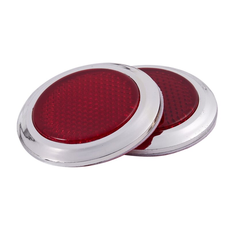 4 pces carro de plástico redondo refletor reflexivo adesivo vermelho