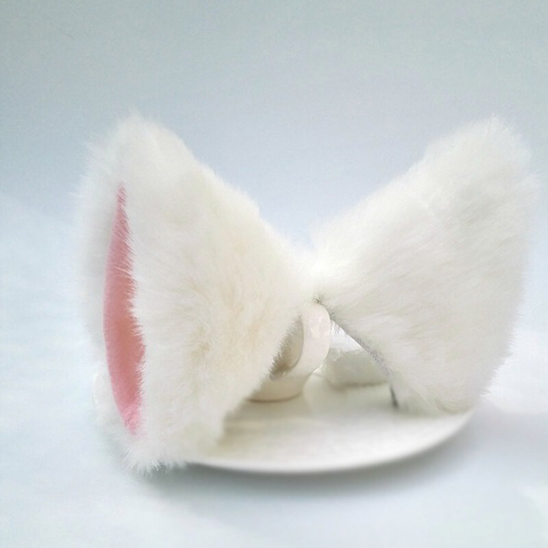 Men Women Halloween Christmas  Party Cosplay Accessory Cat Fox Long Fur Ears Costume Hair Clips Plush Ears Headwear