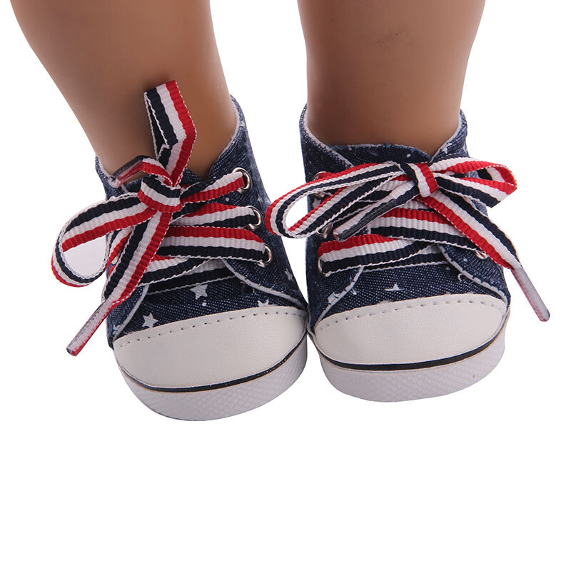 14 Gaya 7 Cm Kanvas Sepatu Boneka Pakaian Aksesori untuk 43 Cm Pakaian Bayi Lahir 18 Inci Boneka Amerika Mainan Perempuan Generasi Kita