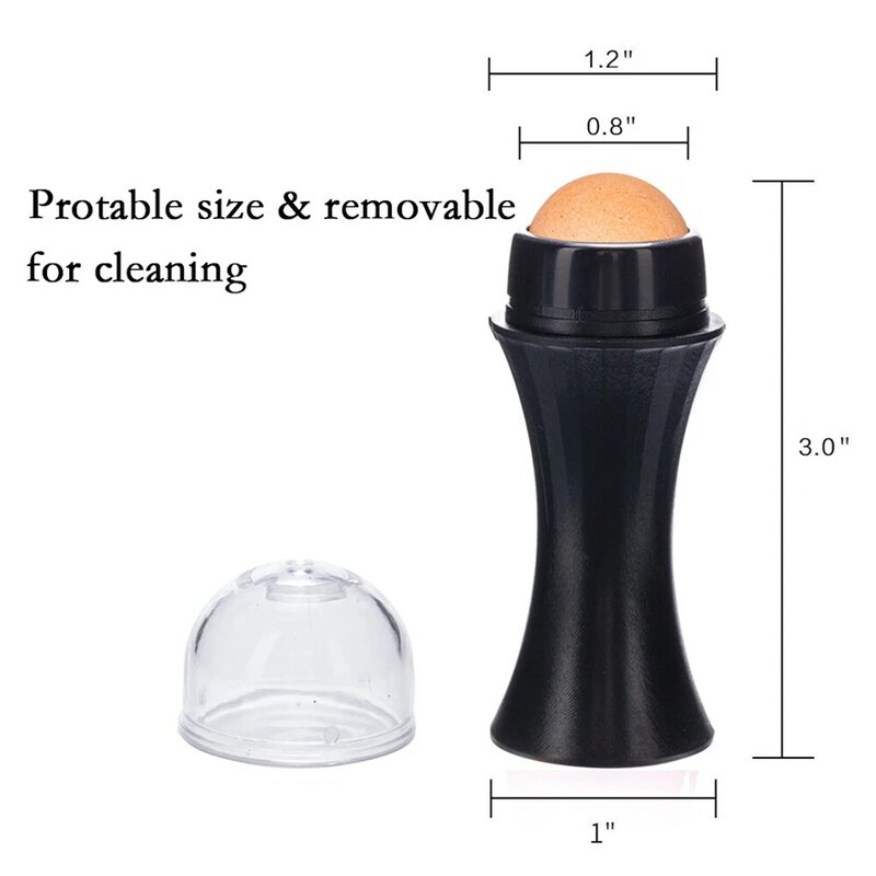 Натуральный вулканический ролик для контроля жирности, роликовый камень для матового макияжа, инструмент для ухода за кожей лица, ролик для очистки и поглощения масла на шарике