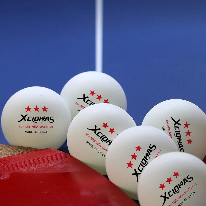 XCLOHAS 100 PCS 3-gwiazdkowe piłki do ping-ponga 40 + 2,8 g Piłki do tenisa stołowego Nowy materiał ABS Plastikowe piłki treningowe do tenisa stołowego