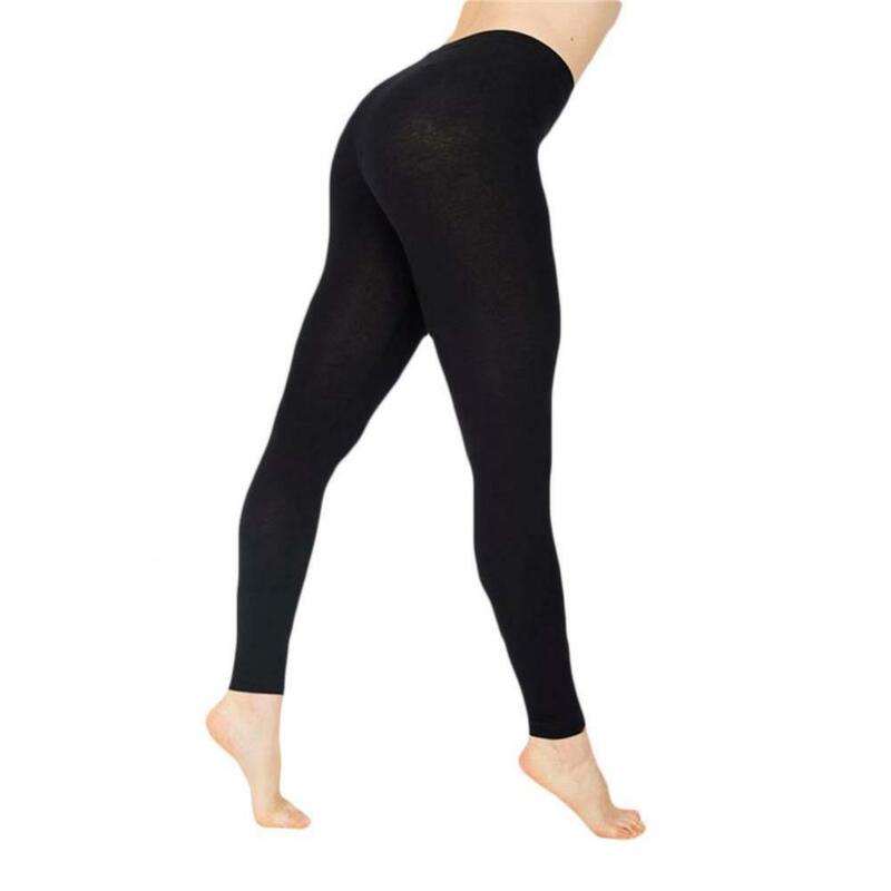 40%HOTLadies Solid Color Elastic High Waist Slim Leggings Yoga High Elastic Sports Fitness Leggings Hip Running Training Pants P