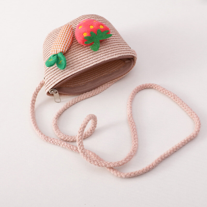 Rotin herbe tricot enfant mini paille mignon porte-monnaie épaule bandoulière plage sac argent pochette carteira bolso bolsa pour les filles