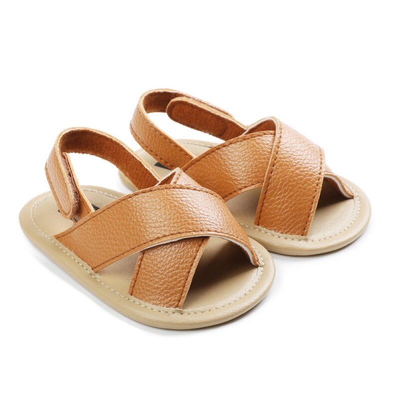 Sandalias de verano para bebé, niño y niña, zapatos de cuna de suela suave de cuero PU para recién nacido, zapatos de moda para bebé