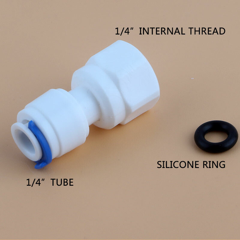 Internal thread 10MM to 1/4" Tube direct connection gooseneck faucet adapter straight Quick Connect  RO Water Tube Fitting