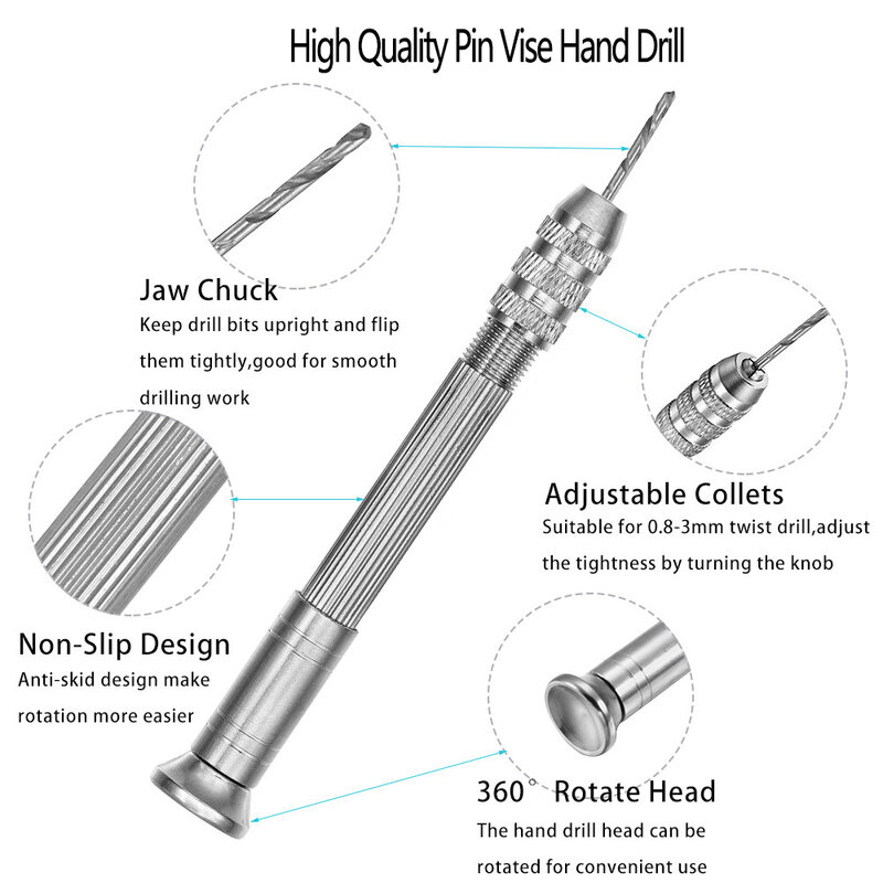 Metal Hand Drill 0.8-3.0mm Drill Screw For Resin Molds UV Epoxy Resin Mold Tools DIY Jewelry Making Handmade Equipments Tool