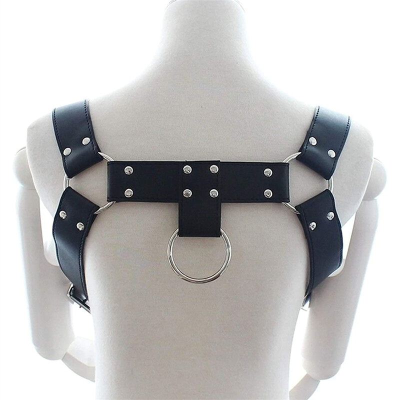 Cinturón de cuero PU ajustable para hombres y mujeres, medio arnés para el pecho, Punk, Gay Bar Pole Dance, Disfraces para realizar
