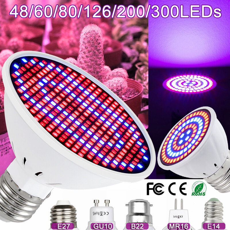 Bombilla LED para cultivo de plantas, fitolamp E26 E27 E14 para plantas, SMD2835, luz para flores de invernadero, lámparas para plántulas