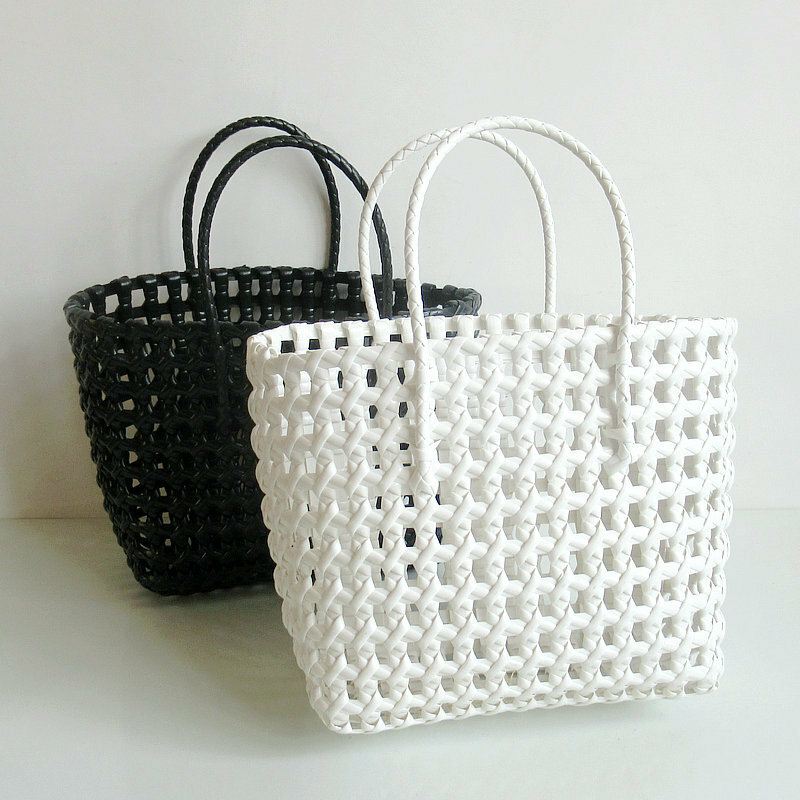 FUNMARDI Summer Hand-woven Bags Hollow Beach Handbag 2020 New Simple Design Shopper Bag Waterproof Plastic Women Bag WLHB3055