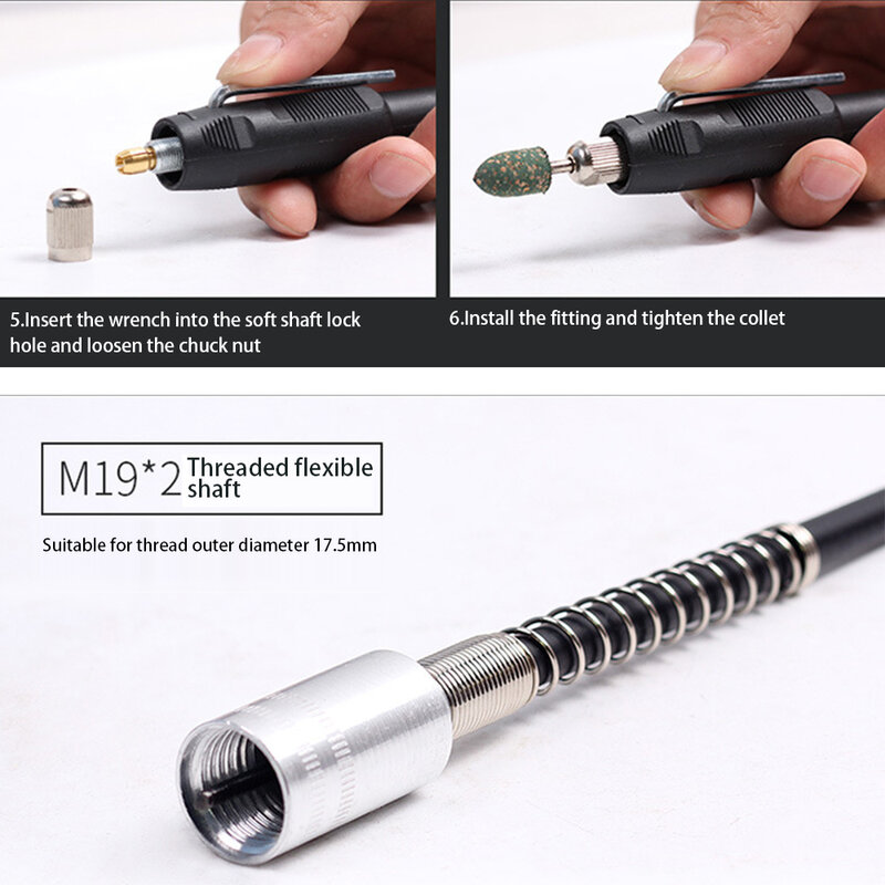 Albero flessibile elettrico per accessori per utensili rotanti elettrici dimensioni dell'interfaccia M19x2 per smerigliatrice elettrica Dropship