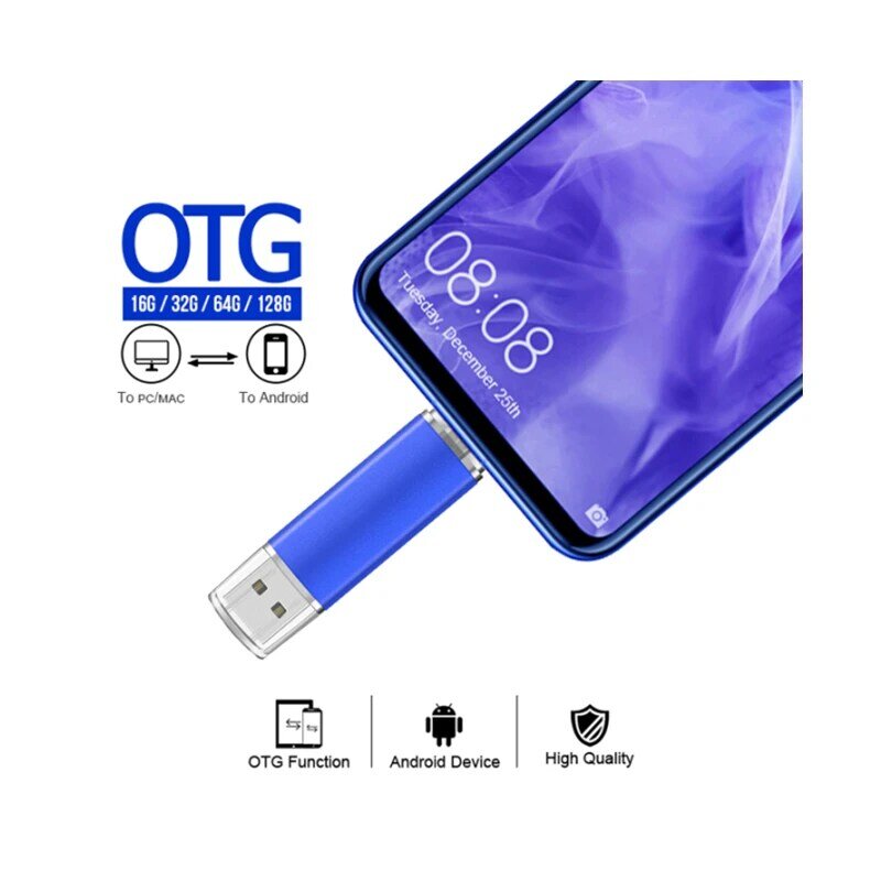 USB Flash Drive com logotipo personalizado, multifuncional Pendrive, OTG, tipo C, telefone, USB 2.0, 4GB, 8GB, 32GB, 16GB, 8GB, 10Pc Lot