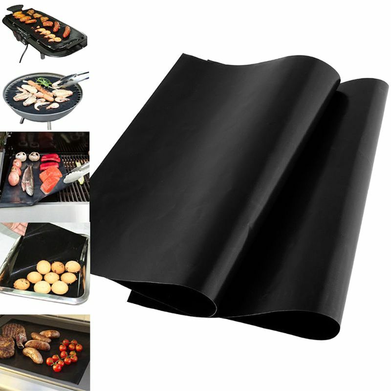 33x40cm Reusable Non-stick BBQ Grill Mat 0.08mm Thick PTFE Barbecue Baking Liners Teflon Cook Pad Microwave Oven Tool