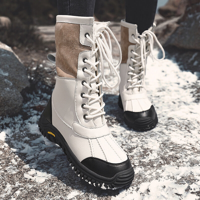 Femmes chaussures décontractées hiver bottes de neige femmes mi-mollet bottes populaires bottes courtes Plus velours chaussures de marche garder au chaud chaussures étudiant