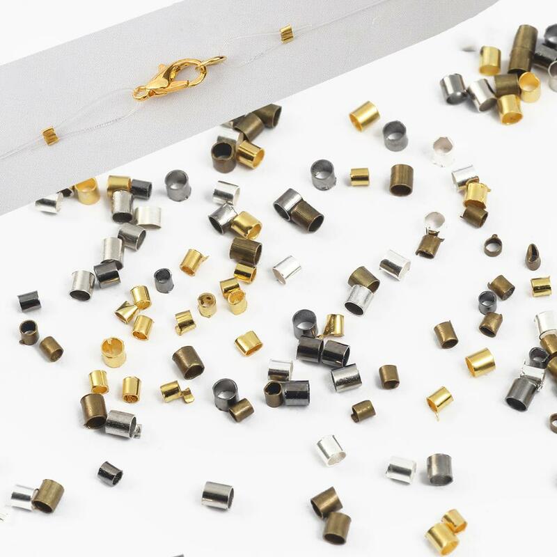 Contas espaçadoras para joias, tubo de cobre e ouro com fecho de 500 m/1.5mm, espaçador de contas para fazer joias, colar de utensílios