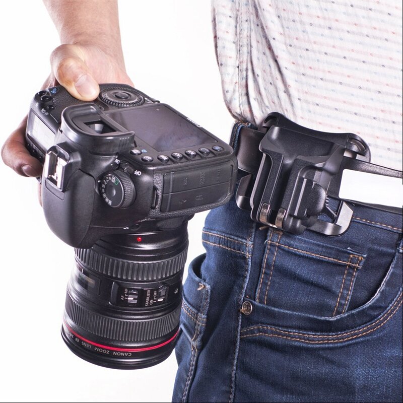 ALLOET-colgador de funda de carga rápida, hebilla de cinturón, botón de montaje, bolsas de vídeo para cámara DSLR, Sony, Canon y Nikon