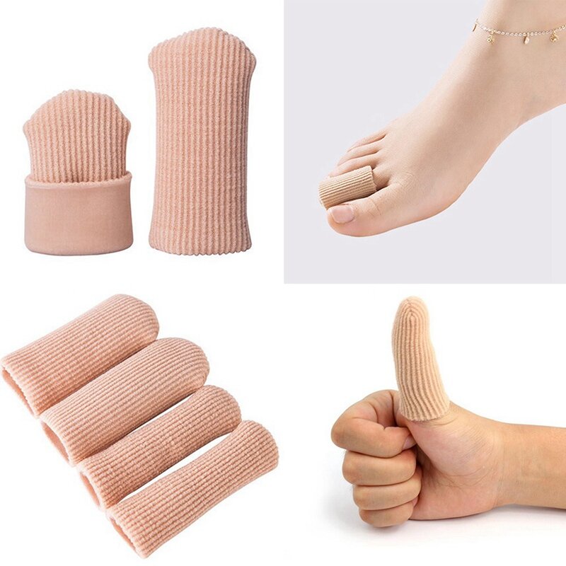 1Pc separatory palców tkaniny tuba żelowa bandaż palec i ochraniacz palców u stóp ręka ból stóp ulga pokrywa dla stóp może Cilp długość